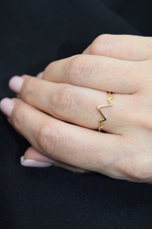 Gold Zigzag Ring 18K