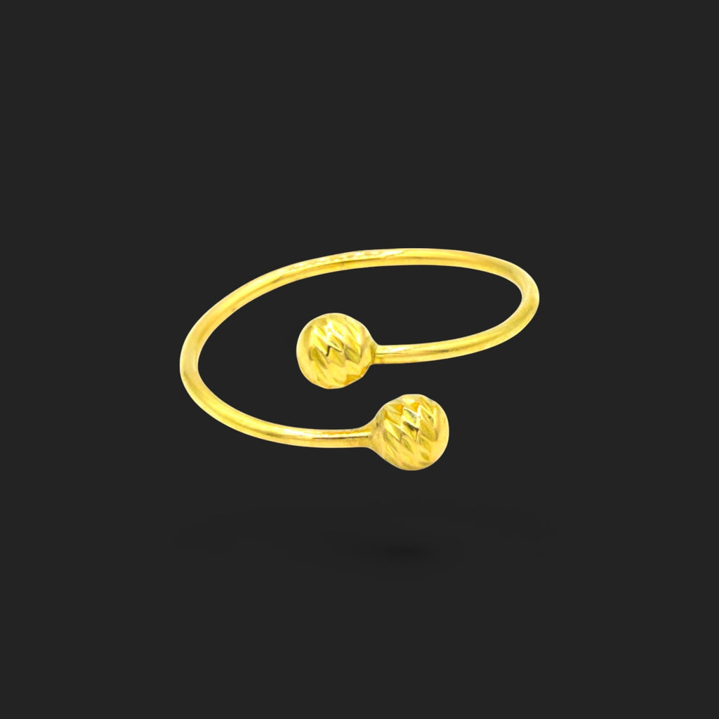 Gold Dual Bead Ring 18K