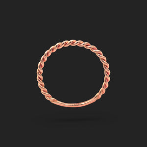 Gold Rope Twist Ring 18K