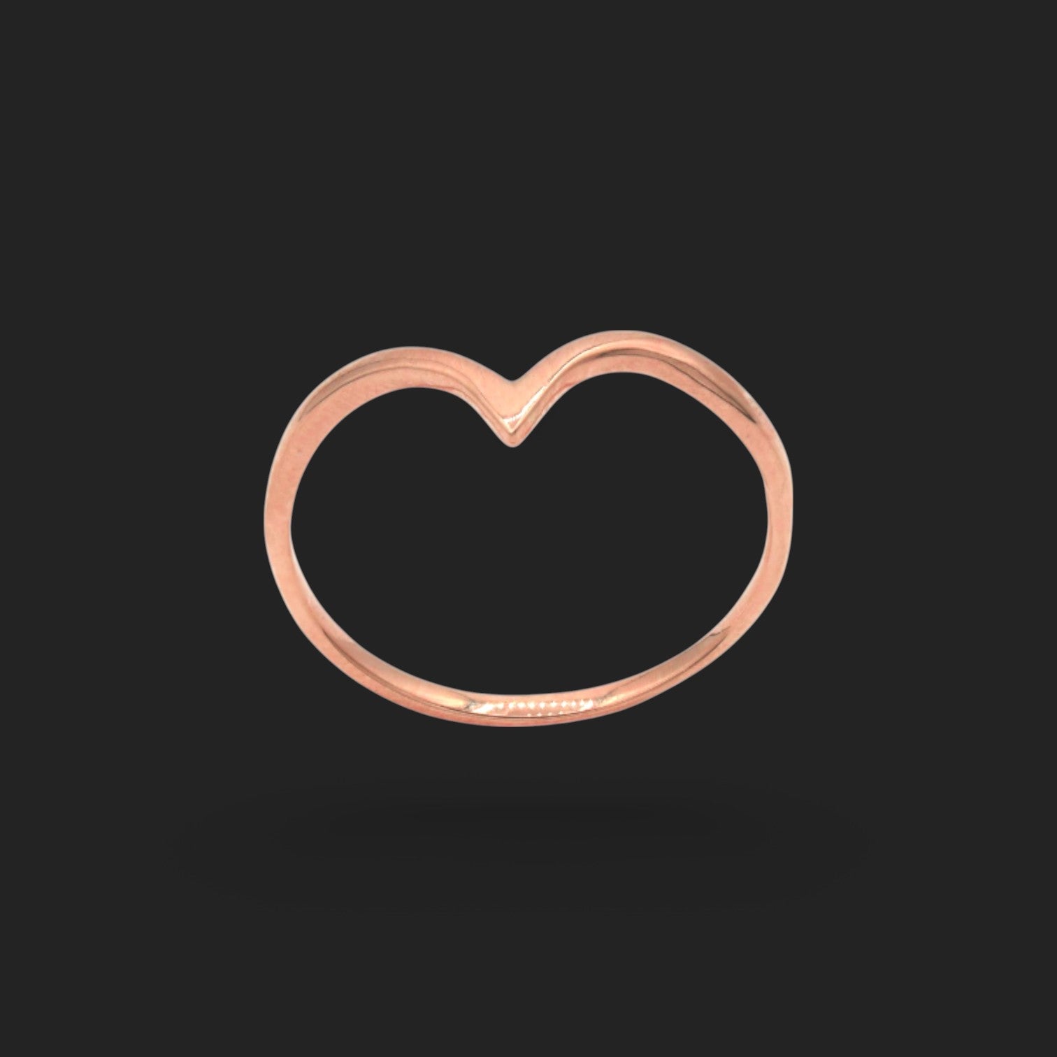 Gold V-Shaped Ring 18K