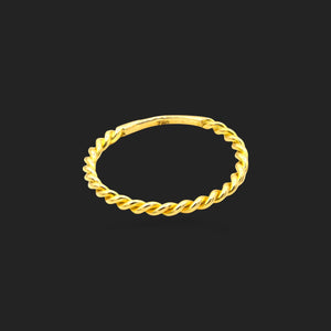 Gold Rope Twist Ring 18K