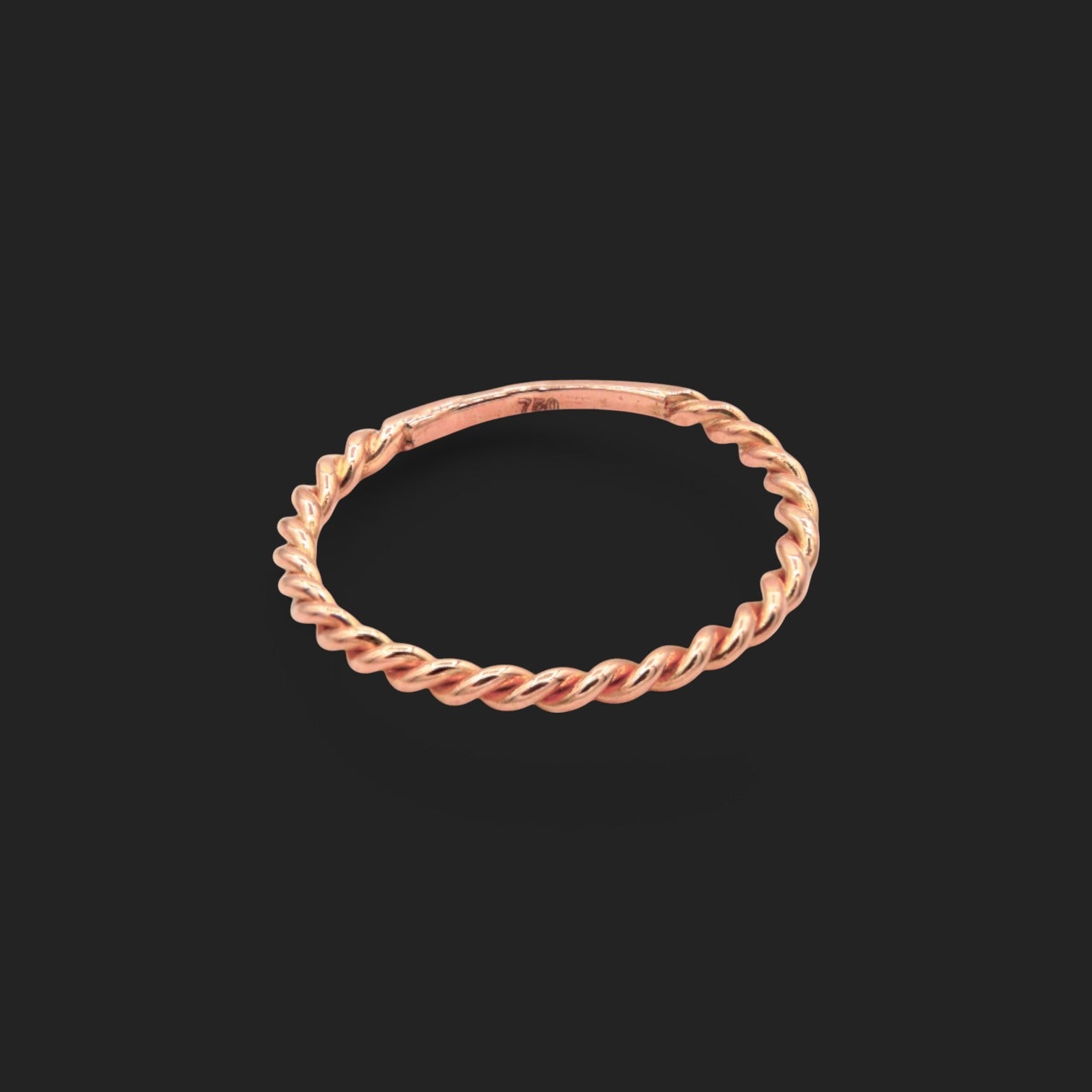 Gold Rope Twist Ring 18K