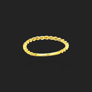 Gold Rope Twist Ring 18K