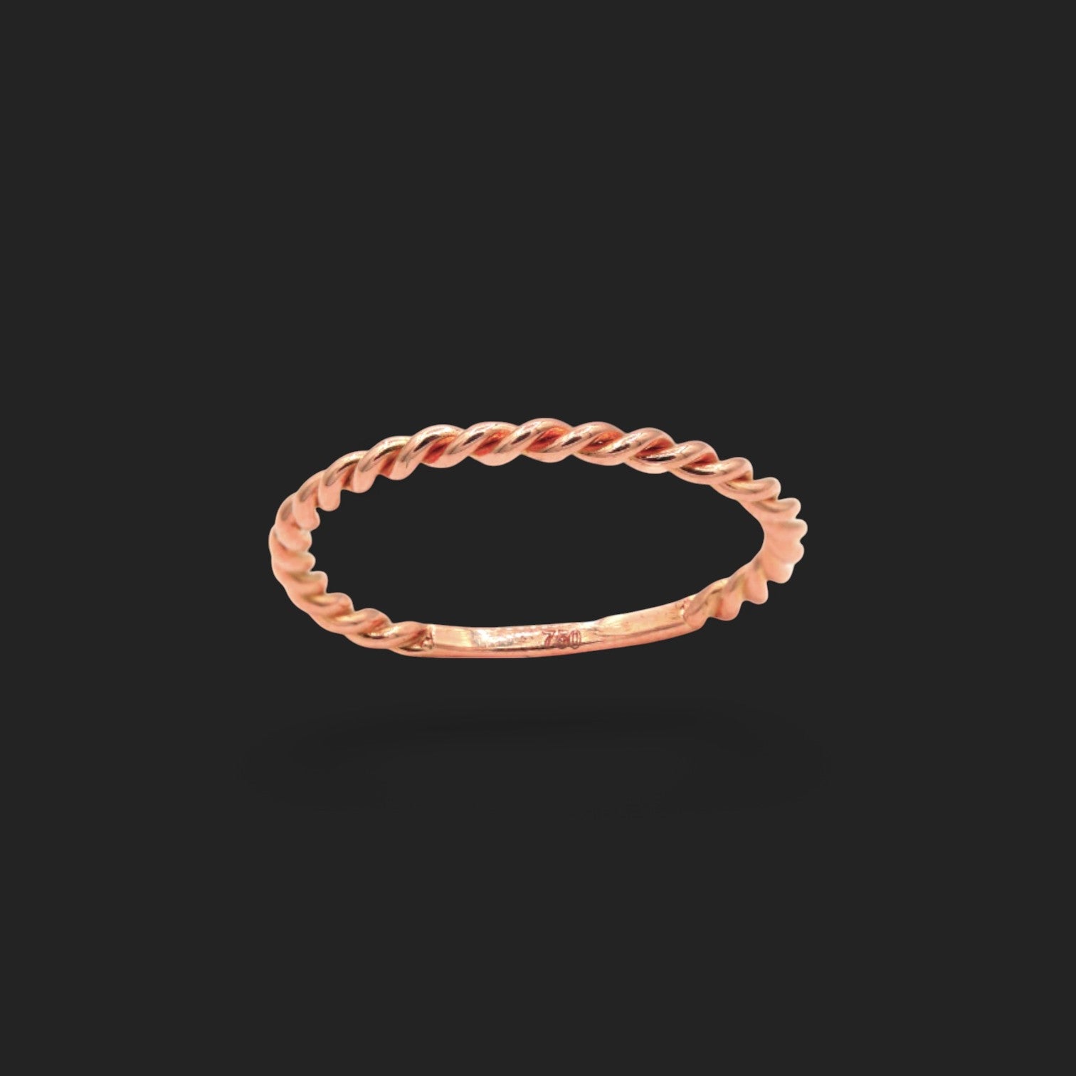 Gold Rope Twist Ring 18K