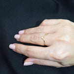 Gold V-Shaped Ring 18K