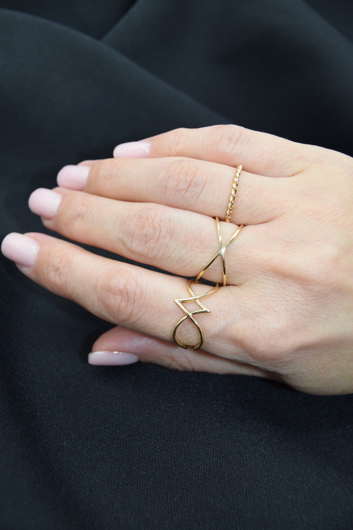 Gold Rope Twist Ring 18K