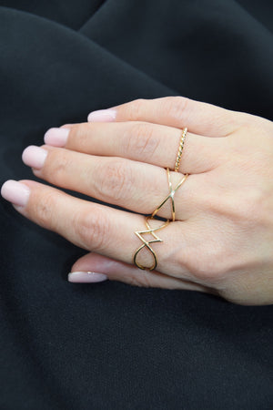 Gold Rope Twist Ring 18K