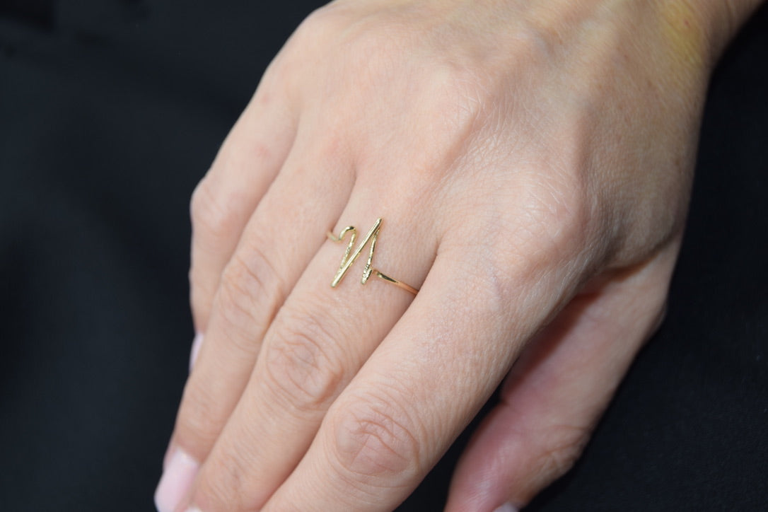 Gold Pulse Wave Ring 18K