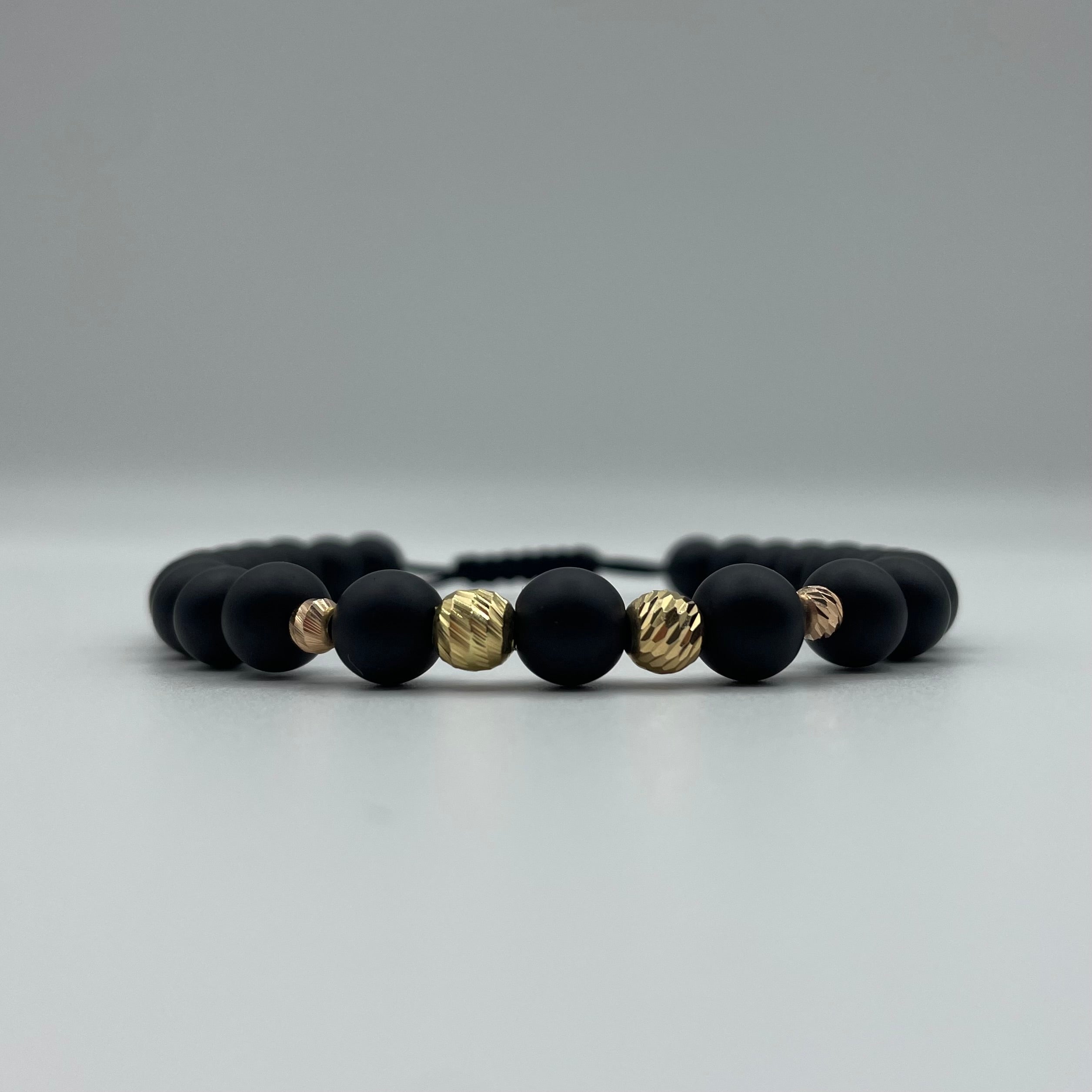 18K Gold Laser-Cut Bracelet with Black Accents