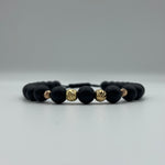 18K Gold Laser-Cut Bracelet with Black Accents