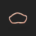 Gold Wave Ridge Ring 18K