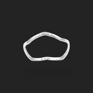 Gold Wave Ridge Ring 18K