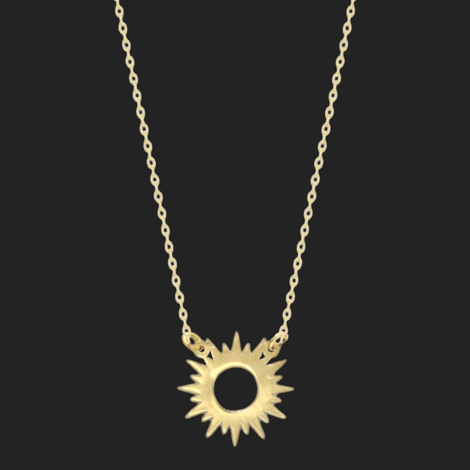 Gold Sunburst Necklace 18K