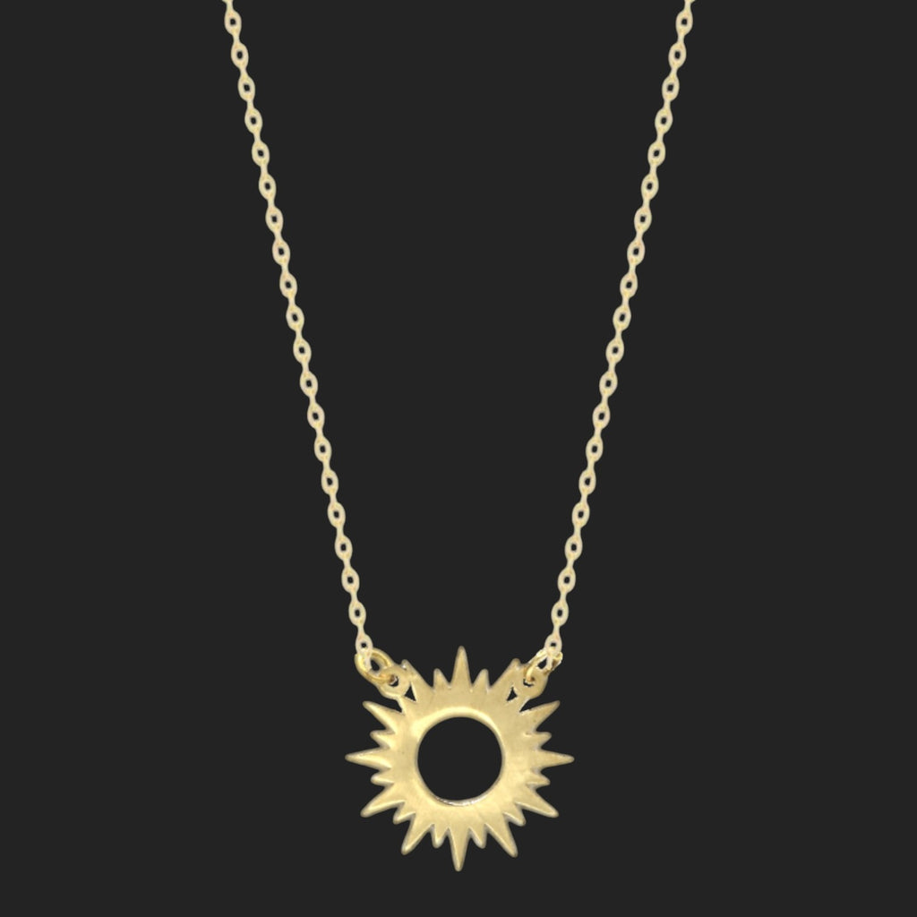 Gold Sunburst Necklace 18K