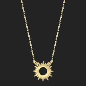 Gold Sunburst Necklace 18K