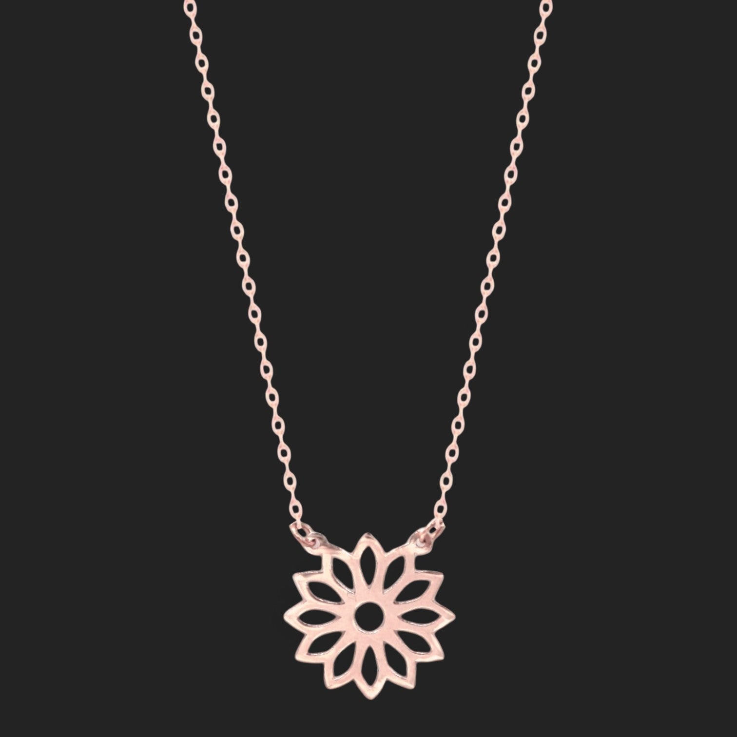 Gold Blooming Lotus Necklace 18K