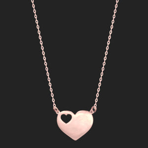 Gold Open Heart Necklace 18K