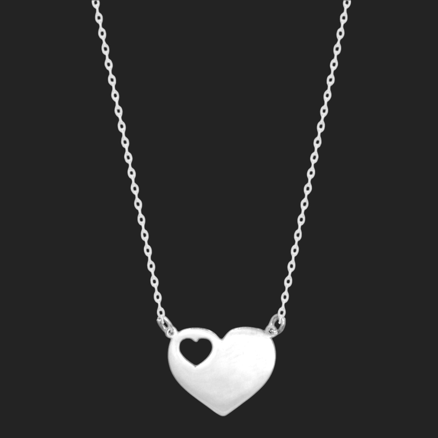 Gold Open Heart Necklace 18K