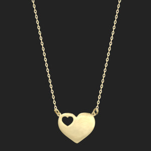 Gold Open Heart Necklace 18K