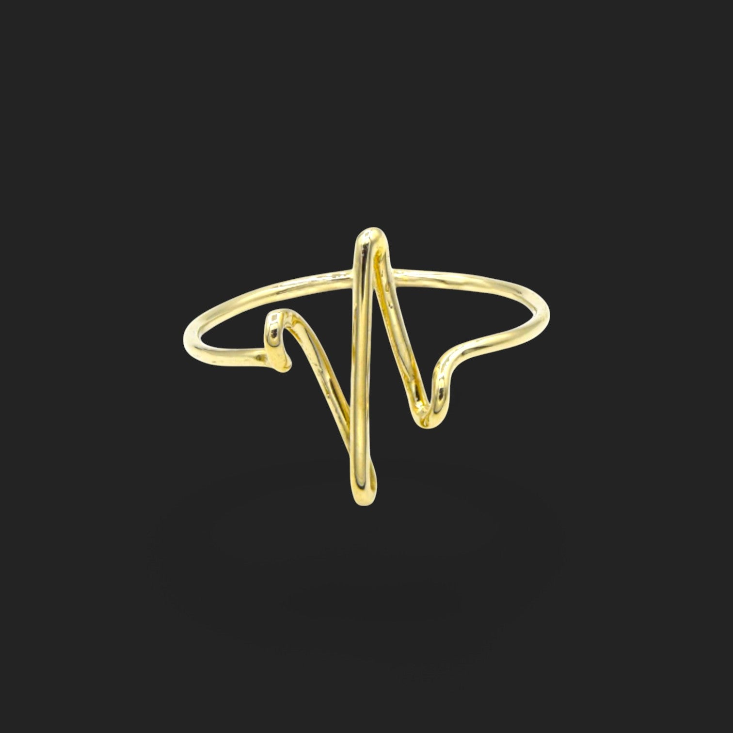 Gold Pulse Wave Ring 18K