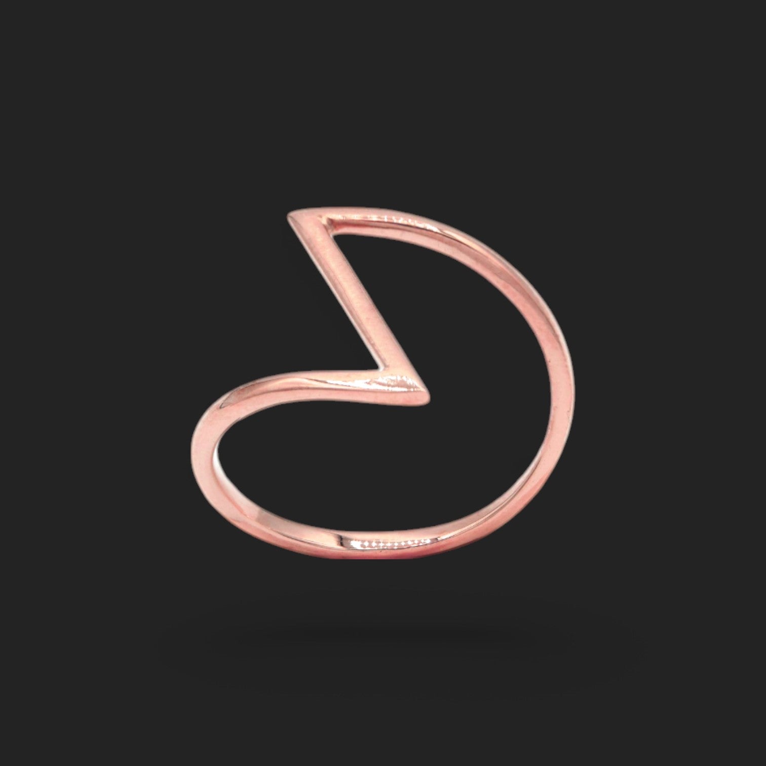 Gold Crescent Ring 18K